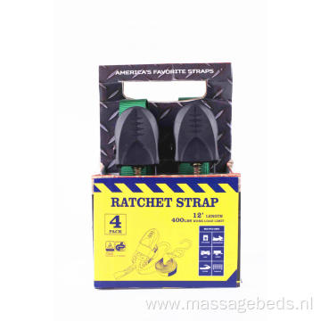 25mm Packaged Ratchet Buckle Lashing Strap with 4Pcs